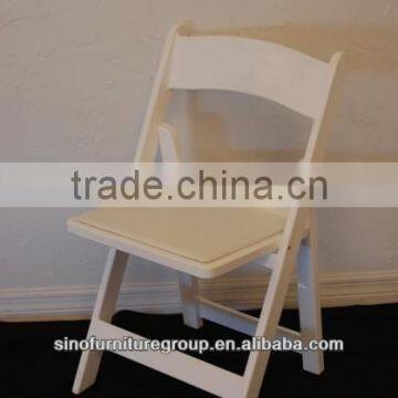 white strong wooden folding padded chair from SINOFUR