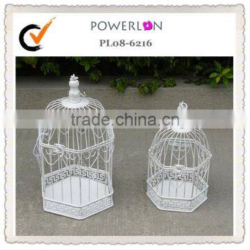 White Hexagon Wedding Birdcage Decorative Bird Cage Centrepiece Shabby Chic