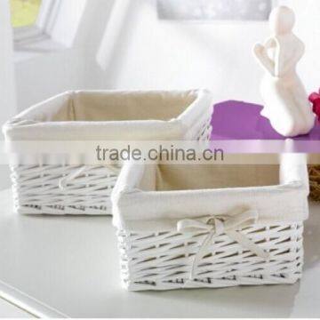 white willow wicker gift basket decoration wicker storage basket with fabic liner