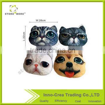 3D Animal Head Cats and Dogs Cotton Throw Cushion for Home Office Car photo-2