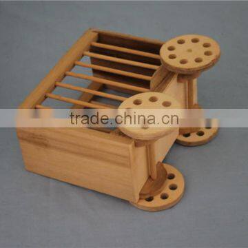 Custom Unfinished Personalized Wooden Pen Holder With Wheel photo-4
