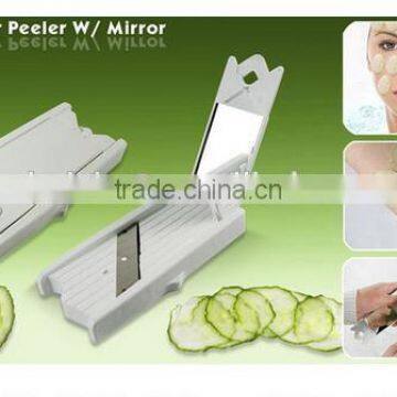 CY128 Built in Mirror Fruit Cucumber Slicer Cutter Facial Mask Tool Pink photo-5