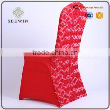 Rosette Spandex Chair Cover for Wedding photo-3