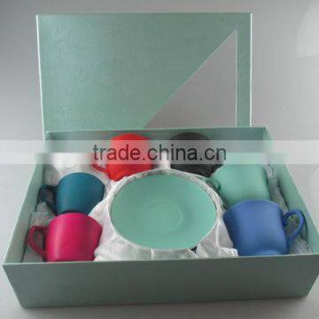 Colorful Fancy Ceramic Large Cups and Saucer for coffee