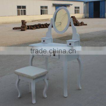 Hot Sale Model White K/D Wooden Dresser With Mirror and stool