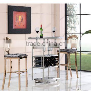 B133G Luxury Stainless Steel Bar Furniture Bar Table and Bar Chair photo-5
