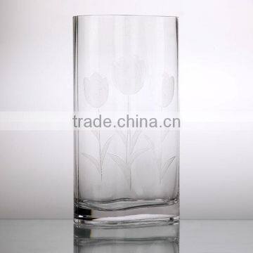 Hand Carved Crystal Glass Vase