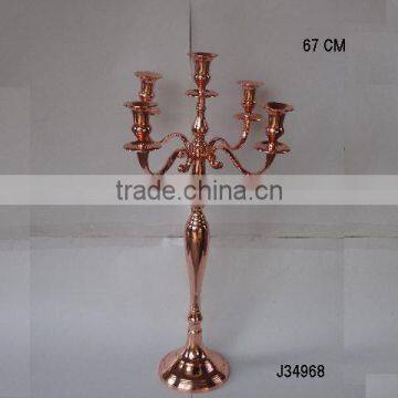 Shinny copper finish cast Aluminium table wedding Candelabra also available in other finishes