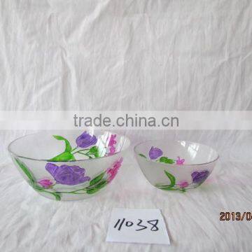 hand painted flower shaped glass bowls