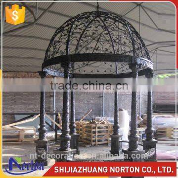 Garden large six pillar round black metal roof gazebo NTIG-011Y