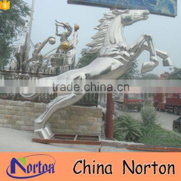 Modern large flying animal stainless steel outdoor horse sculpture NTS-016A