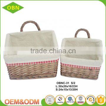 Custom China Best Sales Handmade Fabric Lining Cheap Wicker Bread Baskets for Supermarket Display photo-2