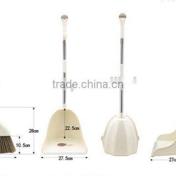High Quality Plastic Broom Dustpan Cleaning Sets With S/S Stick 85cm Soft Hair Length 10.5cm photo-4