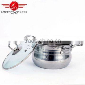 High Quality 5pcs Stainless Steel Drum-shaped Soup Pot Kitchen Cookware With Glass Lid photo-4