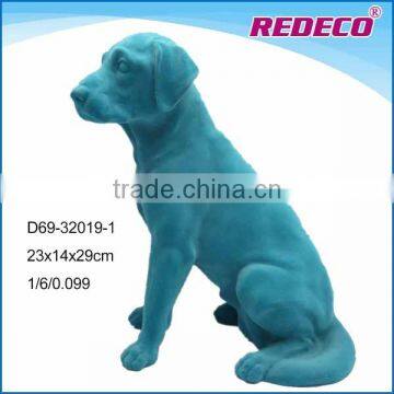 Resin flocked dog statues for sale