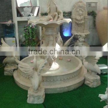 Garden Waterfall White Bird Sandstone Fountain