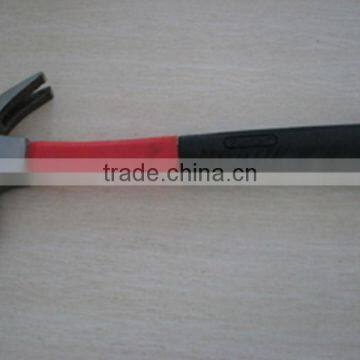 British type claw hammer with color plastic coating fiberglass handle