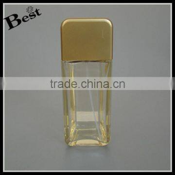 China Luxury Translucent Gold 100 ml Glass Bottle Cosmetic Perfume Bottle Glass With Bottle Gold Aluminum Spray and Cap photo-2