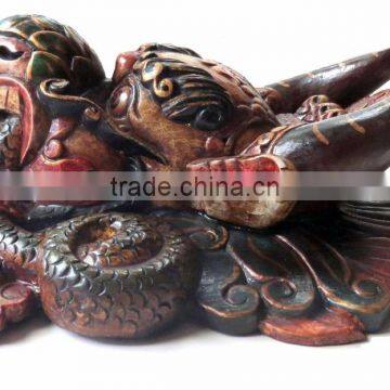 Hand Crafted Wooden Mask of Garudh Wall Hanging Made In Nepal photo-3