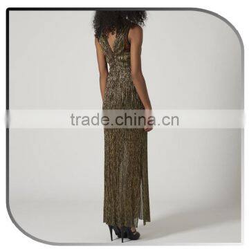 Latest Casual Dress Designs Sexy Ladies Side Split Sleeveless One Piece Long Maxi Frog Dress photo-5