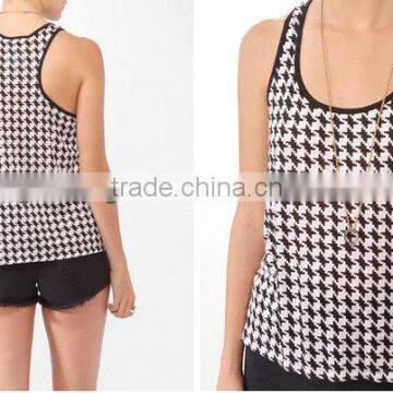 2013 new fashion black white ladies tops