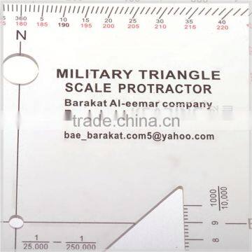 Kearing Durable Plastic Square Military Scale Protractor 1: 25000 & 1: 50000 # KMP-4 photo-3