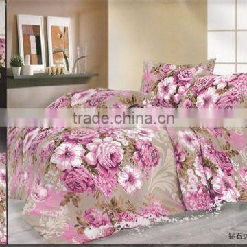 kingsize flower design digital printing diamond velvet jacquard hotel home bedding set