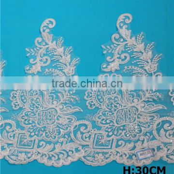 Alibaba manufactur embroidery african nylon spandex lace trim border