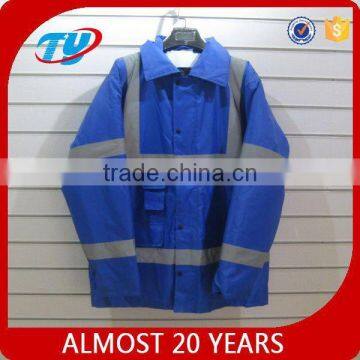 high visibility blue winter jacket