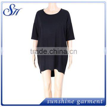 92%Polyester 8%Spandex Loose t-shirt Solid Color Plus Size T-shirt