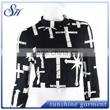 New Style Milky Fabric Long Sleeve Printing Shirts for Lady photo-3