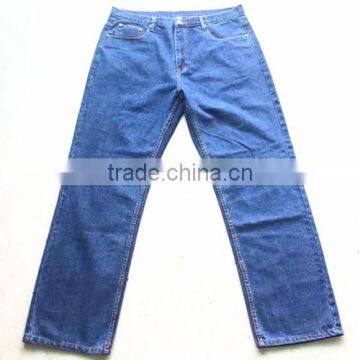 100% cotton men's cheap classic 5 pockets straight denim blue pants cheap price