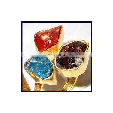 Stylish Double Stone Semi Precious Stone Ring,druzy Ring,2015 Latest Ring Collection photo-2