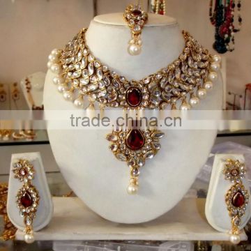 kUNDAN pearl choker necklace EARRING set