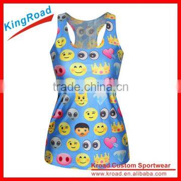 2016 New Arrival 100%polyester Tops Custom Women Fitness Tank Tops Sport Running Singlet photo-4