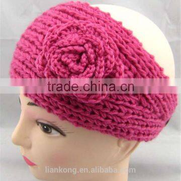 Handmade Knit Crochet Flower Headband,knit Headband Ear Warmer,knit Ear Warmer Headband photo-5