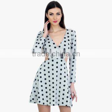 Grey Colored Printed Dress Latest High Waist Dress Patterns photo-4
