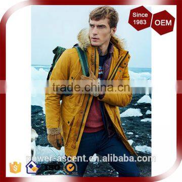 Men's Long Style Functional Comfy Down Jacket Hooded With Fur photo-5
