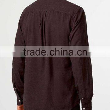 Burgundy Hemp Cotton Blend Shirts for Man photo-3