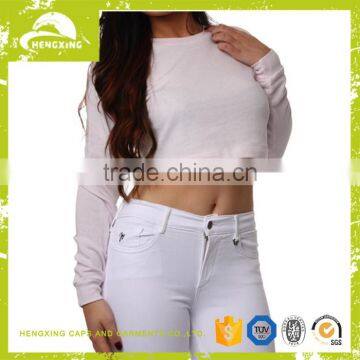Wholesale Custom Blank Womens Long Sleeves FITTED CROP SWEATSHIRT photo-3