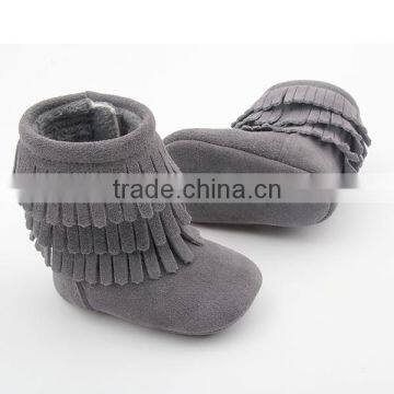 Plain Suede Leather Tassel Boot Indoor/outdoor Slipper Boot photo-3