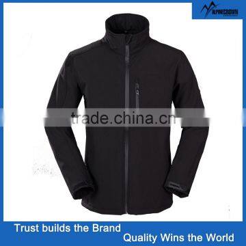 black windproof and waterproof softshell jacket without hood jacket