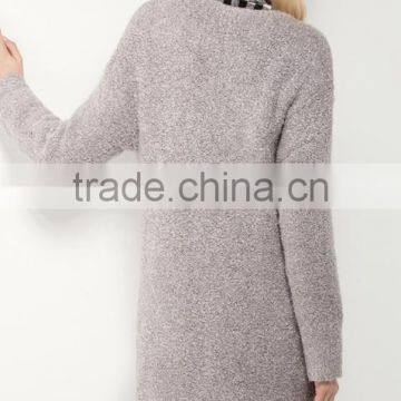 Newest Ladies v Neck Long Sweater Cardigan With Pockets photo-3