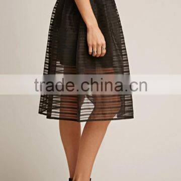 2017 Guangzhou Shandao Summer Oem Service New Design Fashion Black Net Women A-line Midi Skirt photo-2