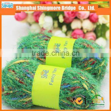 China Fancy Yarn Exporter Best Wholesale Oeko Tex 100% Spun Dyed Polyester Feather Yarn Lantern Knitting Yarn for Carpet photo-4