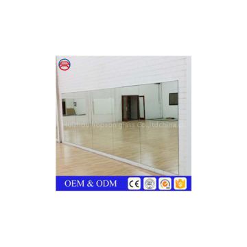 2mm 3mm 4mm 5mm Large Frameless Rectangle Silver Mirrors For Dance Studio