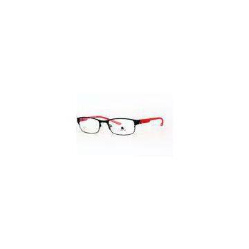 Angular Narrow Metal Optical Frames For Youth , Demo Lens , Blue / Red And Black