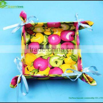 Vegetable Fruit Foldable Polyester Washing Basket Draining Strainer Basket Colorful Paper String Storage Basket Box photo-5
