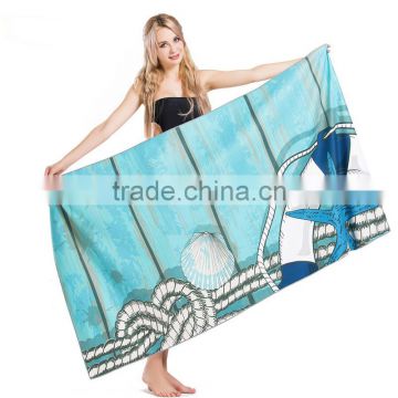 Custom design full color digital screen pigment printing velvet cotton bath beach towel