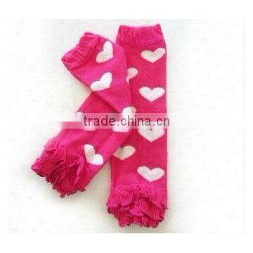 baby leg warmers red heart pattern